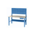 Complete Industrial Workbench, Plastic Laminate Square Edge, 60"W x 30"D, Blue