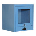 Counter Top CRT Security Computer Cabinet, Blue, 24-1/2"W x 22-1/2"D x 27"H