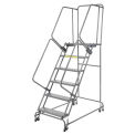 Ballymore FSH618P Perforated 16&quot;W 6 Step Steel Rolling Ladder 14&quot;D Top Step