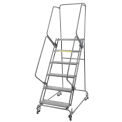 Ballymore FSH626P Perforated 24&quot;W 6 Step Steel Rolling Ladder 14&quot;D Top Step, Lock Style A