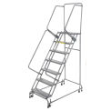 Ballymore FSH726P Perforated 24&quot;W 7 Step Steel Rolling Ladder 14&quot;D Top Step, Lock Style A