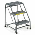 Ballymore 318G Grip 16&quot;W 3 Step Steel Rolling Ladder 10&quot;D Top Step