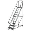 Ballymore SW1132PIP 11 Step 24&quot; W Perforated All Directional Steel Rolling Ladder- Safety Angle