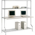 Nexel™ 4-Shelf Wire Computer LAN Workstation, 72"W x 30"D x 74"H, Chrome