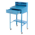 Open Leg Mobile Shop Desk, 23&quot;W x 20&quot;D x 51&quot;H, Blue