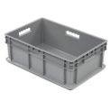 Global Industrial Solid Straight Wall Container, 23-3/4&quot;Lx15-3/4&quot;Wx8-1/4&quot;H, Gray - Pkg Qty 4