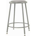 Shop Stool w/Vinyl Upholstered Seat/Steel Frame 24&quot;-33&quot; Adjustable Height Gray