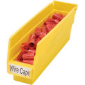 Plastic Shelf Bin Nestable, 2-3/4&quot;W x 11-5/8&quot;D x 4&quot;H Yellow - Pkg Qty 24
