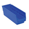 Akro-Mils 30128 Plastic Shelf Bin Nestable - 4-1/8&quot;W x 17-7/8&quot;D x 4&quot;H Blue - Pkg Qty 12