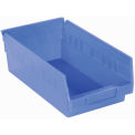 Akro-Mils 30130 Plastic Shelf Bin Nestable - 6-5/8&quot;W x 11-5/8&quot;D x 4&quot;H Blue - Pkg Qty 12