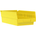 Akro-Mils 30130 Plastic Shelf Bin Nestable - 6-5/8&quot;W x 11-5/8&quot;D x 4&quot;D Yellow - Pkg Qty 12