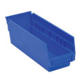 Akro-Mils Plastic Shelf Bin, 6-5/8"W x 17-7/8"D x 4"H Blue - Pkg Qty 12