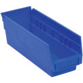 Akro-Mils Plastic Shelf Bin Nestable, 6-5/8&quot;W x 23-5/8&quot;D x 4&quot;H, Blue - Pkg Qty 6