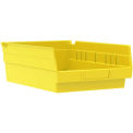 AKRO-MILS Small Parts Shelf Bins - 8-3/8x11-5/8x4&quot; - Yellow - Pkg Qty 12