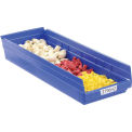 Akro-Mils Plastic Shelf Bin, 8-3/8&quot;W x 23-5/8&quot;D x 4&quot;H Blue - Pkg Qty 6