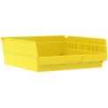 Akro-Mils Plastic Shelf Bin, 11-1/8&quot;W x 11-5/8&quot;D x 4&quot;H Yellow - Pkg Qty 12