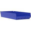 Akro-Mils Plastic Shelf Bin Nestable, 11-1/8&quot;W x 23-5/8&quot;D x 4&quot;H, Blue - Pkg Qty 6