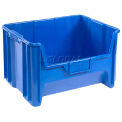 Plastic Hopper Bin, Blue, 19-7/8x15-1/4x12-7/16 - Pkg Qty 3
