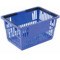 Blue Plastic Shopping Basket with Plastic Handle, Large, 19-3/8"L X 13-1/4"W X 10"H - Pkg Qty 12