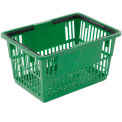 Green Plastic Shopping Basket with Plastic Handle, Large, 19-3/8&quot;L X 13-1/4&quot;W X 10&quot;H - Pkg Qty 12