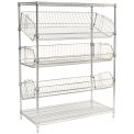 Nexel 5 Shelf Adjustable Wire Bin Rack, 48"W x 18"D x 63"H