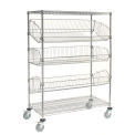 Nexel 5 Shelf Adjustable Mobile Wire Bin Rack, 48&quot;W x 24&quot;D x 69&quot;H