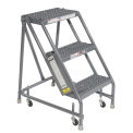 Tri Arc KDSR003162 Grip 16&quot;W 3 Step Steel Rolling Ladder 10&quot;D Top Step