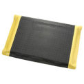 Apache Mills Diamond Plate Ergonomic Mat, 24&quot;x36&quot;, Black/Yellow Border