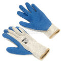 PIP Latex Coated Cotton Gloves, Gray/Blue, Large, 12 Pairs/Pack