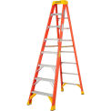 Werner 6208 8' Fiberglass Step Ladder w/ Plastic Tool Tray 300 lb. Cap