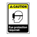 NMC CGA10R Graphic Signs - Caution Eye Protection Required - Plastic 7"W X 10"H