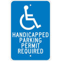 NMC TM84J Aluminum Sign, Handicapped Parking Permit, .08&quot; Thick