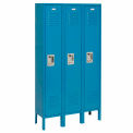 1-Tier 3 Door Locker, 12&quot;Wx12&quot;Dx72&quot;H, Blue, Assembled