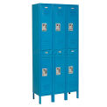2-Tier 6 Door Locker, 12"Wx12"Dx36"H, Blue, Assembled