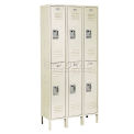 2-Tier 6 Door Locker, 12&quot;Wx12&quot;Dx36&quot;H, Tan, Assembled