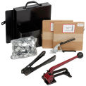 Pac Strapping Steel Strapping Kit With Two 1/2" x 200' Coils, Tensioner, Sealer, Cutter & Case