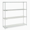 Nexelate Wire Shelving Starter Unit, Silver Epoxy, 72&quot;W X 18&quot;D X 74&quot;H
