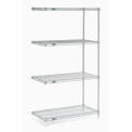 Nexelate Wire Shelving Add-On, Silver Epoxy, 36"W X 18"D X 63"H