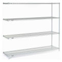 Nexelate Wire Shelving Add-On, Silver Epoxy, 72&quot;W X 18&quot;D X 63&quot;H