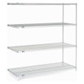 Nexelate Wire Shelving Add-On, Silver Epoxy, 60"W X 24"D X 63"H