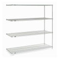 Nexelate Wire Shelving Add-On, Silver Epoxy, 72"W X 24"D X 74"H