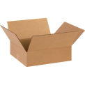 14&quot; x 12&quot; x 4&quot; Flat Cardboard Corrugated Boxes - Pkg Qty 25