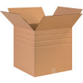 17" x 17" x 17" Multi-Depth Cardboard Corrugated Boxes - Pkg Qty 25