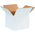 12&quot; x 12&quot; x 10&quot; Cardboard Corrugated Boxes, White - Pkg Qty 25