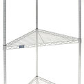 Global Industrial Corner Shelf, Chrome, 32"W x 24"D