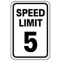 Speed Limit 5, Aluminum Sign, .063mm Thick