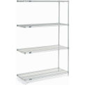 Nexel Wire Shelving Add-On, Poly-Z-Brite, 48&quot;W X 18&quot;D X 74&quot;H