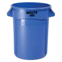 Rubbermaid Brute® Trash Container w/Venting Channels, 32 Gallon, Blue