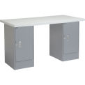 72"W x 30"D Workbench, 1-5/8" Square Edge Laminate Top, Cabinet/Cabinet