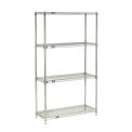 Nexel Quick Adjust Wire Shelving, Chrome, 48x14x63